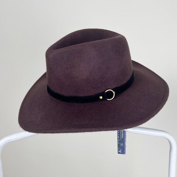 Anthropologie Accessories - New 100% Wool Western Cowboy Outback Wide Brimmed Felt Hat Boho Bohemian Fedora